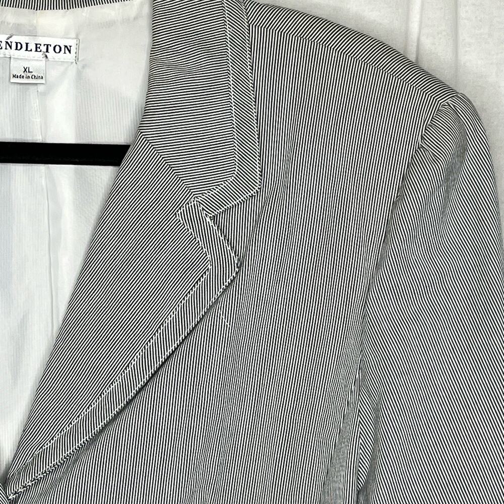 Pendleton Striped 3 Button Blazer Jacket Size Xl … - image 2